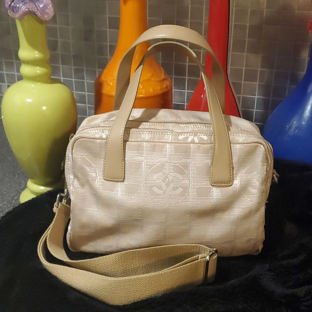 Chanel Bag Travel Line Top Handle Plush Sholder Strap